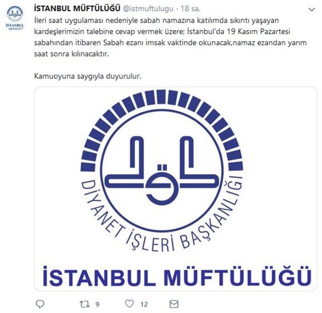 dikkat namaz vakitleri degisiyor